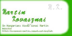 martin kovasznai business card